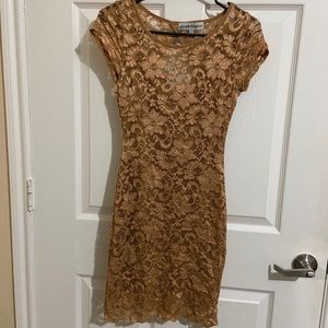 Gold mini dress